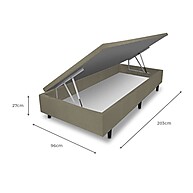 Cama Box Baú Solteirão Yescasa Bege: Organize e Descanse! - imagem 2