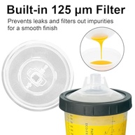 Sistema de copos de tinta descartáveis de 800 ml para pistola de pulverização automotiva HVLP e LVLP, copos de filtro de medição de mistura compatíveis com PPS com filtro de 125 mícrons, 45 - imagem 3