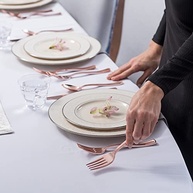 Conjunto de 25 Peças de Utensílios de Mesa Plásticos Descartáveis Minimalistas - Ideal para Festas, Churrascos e Eventos - imagem 5