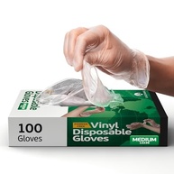 Luvas Descartáveis De Vinil Para Cozinhar E Preparar Alimentos - 100 Luvas Descartáveis Transparentes Sem Látex - Luvas Seguras Para Alimentos Para Churrasco, Cozinhar, Preparar Aliment - imagem 2