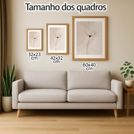 Quadro Decorativo Flor Minimalista com Moldura - Desenho Botânico Abstrato Moderno para Sala e Quarto - imagem 3