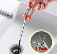 Desentupidor de Esgoto Dobrável com 4 Ganchos - Ferramenta Flexível para Desentupir Pias, Vasos e Tubos - imagem 5