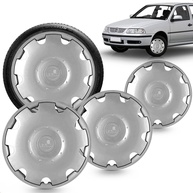Kit 4 Calotas Aro 13 Gol Parati G3 2000-2005 Grid Prata - Design Esportivo e Fixação Segura - imagem 1