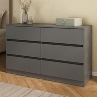 Cômoda com 6 Gavetas 120cm Grafite - Design Moderno e Espaço Inteligente - imagem 2
