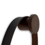 Espelho Redondo Decorativo com Alça em Couro 80cm - Design Sofisticado Café - imagem 4