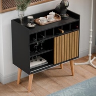 Aparador Buffet Florença - Design Retro com Adega e Prateleiras | Ideal para Sala de Jantar, Cozinha e Área de Conforto - imagem 4
