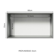 Armário Aéreo 60cm com Porta Basculante Cinza - Design Moderno e Resistente da Madesa - imagem 4