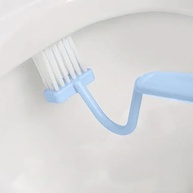 Escova de Vaso Sanitário em Forma de V - Design Curvado para Limpeza de Cantos e Parede, Azul, Pendurável - imagem 4