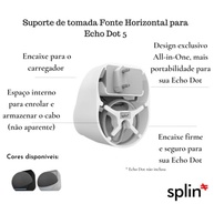 Suporte All In One para Alexa Echo Dot 5: Design Compacto e Fonte Horizontal (Preto) - imagem 5
