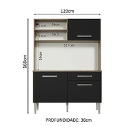 Armário de Cozinha Compacta 120cm Life Madesa - Design Moderno e Funcional - imagem 4