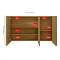 Espelheira Trindade 3 Portas com Amortecedores - Design Moderno e Funcionalidade - imagem 3