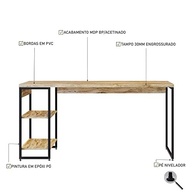 Escrivaninha com Estante Baixa 1,50m - Design Industrial Moderno com 2 Prateleiras - imagem 4