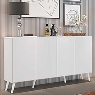 Aparador Buffet 4 Portas com Pés Retrô Veneza Multimóveis Branco - Design Moderno e Funcionalidade - imagem 3