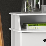 Mesa de Cabeceira de Luxo com 3 Gavetas em Branco - Design Moderno e Funcional - imagem 5