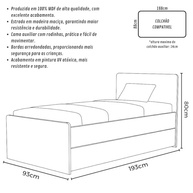 Bicama Solteiro com Cama Auxiliar Deslizante e 2 Colchões D20 - Design Moderno em MDF Reforçado (Branco) - imagem 3