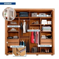 Guarda-Roupa Casal com Espelhos e 4 Gavetas Suburban Espresso - Design Moderno e Funcional - imagem 4