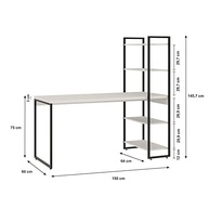 Escrivaninha com Estante Alta 1,50m - Design Moderno e Funcionalidade Completa - imagem 4