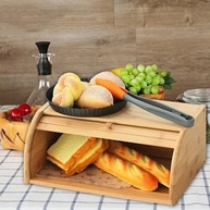 Porta Pães com Tampa Retrátil em Bambu – Design Premium para Cozinha Organizada - imagem 3