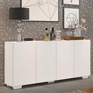 Aparador Buffet 4 Portas Branco Multimóveis – Design Moderno para Sala de Estar e Jantar - imagem 3