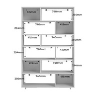 Conjunto de 2 Estantes para Livros Euforia Yescasa - Design Moderno em MDP Branco - imagem 5