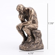 Veronese Design Estátua de Resina Fundida Rodin The Thinker 20,32 cm Acabamento Bronze - Réplica Artística de Qualidade - imagem 3