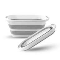Balde Retrátil de Silicone 26L com Alça Dobrável - Design Premium Branco e Cinza - imagem 2