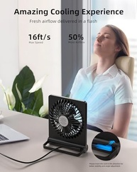 Ventilador USB Koonie Ultra Silencioso com 3 Velocidades e Design Dobrável 220° - imagem 4