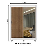 Guarda-Roupa Solteiro Denver: Espelho e Design! - imagem 2