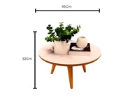 Mesa de Centro Tripe Retro em Off White e Freijó - Design Elegante e Funcional para sua Sala - imagem 4