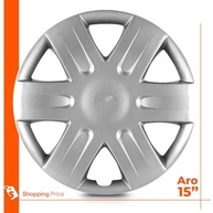 Kit 4 Calotas Sandero Logan Scenic Aro 15 Prata Grid - Design e Proteção - imagem 4