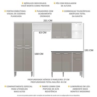 Cozinha Compacta Xangai: 4 Pçs, LED e Design! - imagem 2