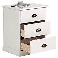Mesa de Cabeceira 3 Gavetas: Madeira Maciça e Design! - imagem 2