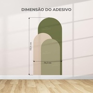 Adesivo Decorativo Arco de Cores Neutras - Lavável, Fácil Aplicação, Design Moderno para Sala e Quarto - imagem 3
