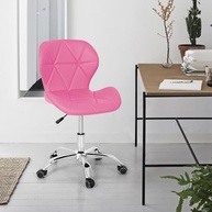 Cadeira Office Eiffel Slim Rosa - Base Giratória com Design Moderno - imagem 3