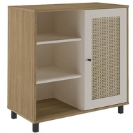Buffet Charlotte em Carvalho/Off White - Design Sofisticado com Porta em Impressão Palha - imagem 5