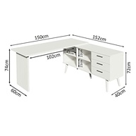 Escrivaninha de Canto com 3 Gavetas Lisboa Madesa - Design Moderno e Funcional - imagem 4