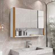 Armário de Banheiro Aéreo com Espelho e Nicho Santorini – Design Moderno e Funcionalidade - imagem 1