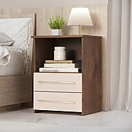 Mesa de Cabeceira Bruna: Kit 2 Gavetas + Design! - imagem 2