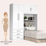 Guarda-Roupa Solteiro 4 Portas Cancun - Design Moderno e Funcionalidade - imagem 5