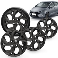 Kit 4 Calotas Aro 15 Preto Fosco Hb20 2020 - Design Grid Moderno - imagem 1
