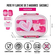 Pote Lanche Infantil 2 Andares 400ml – Jacki Design - imagem 2