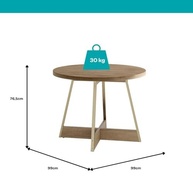Mesa de Jantar Redonda 1m Dourada - Design Moderno e Resistente para Ambientes Pequenos - imagem 3