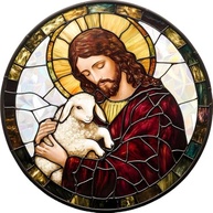 Acrílico Colorido Suncatcher Jesus com Design de Vitral - Refrator de Luz Solar para Decoração Interna e Externa - imagem 3