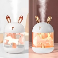 Umidificador de Ar Portátil com Luz LED | Design de Coelho Rosa Dourado | Difusor Ultrassônico Silencioso - imagem 5