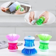 Kit com 3 Escovas de Limpeza com Reservatório para Detergente – Design Moderno com Botão Dispensador - imagem 4