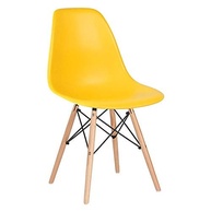 Cadeira Charles Eames Eiffel DSW Amarela - Design Moderno com Pés de Madeira Clara - imagem 2
