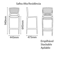 Cadeira Plástica Monobloco Safira Marrom - Design Moderno e Resistente para Casa e Comércio | Tramontina - imagem 3