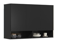 Armário Multiuso Aéreo Milão 3 Portas - Design Moderno para Cozinha e Quarto (Preto) - imagem 2
