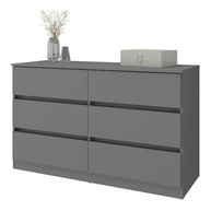 Cômoda com 6 Gavetas 120cm Grafite - Design Moderno e Espaço Inteligente - imagem 4