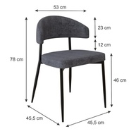 Cadeira Bless Fixa com 4 Pés - Design Moderno Grafite 55x52,5x77,5 cm - imagem 4
